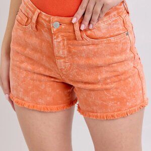 Hazel Blues® | Judy Blue Peach Mid Rise Denim Shorts